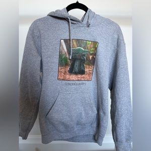 Grey thrifted graphic hoodie